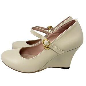 Women Classic Wedge Pumps Round Toe High Heel Size 39 EU